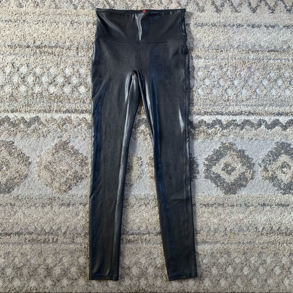 Spanx Black Faux Leather Leggings Small